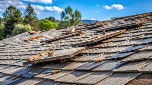 Roof shingle damage caused by wind | two rivers roofing, inc Roof repair needed due to shingle damage