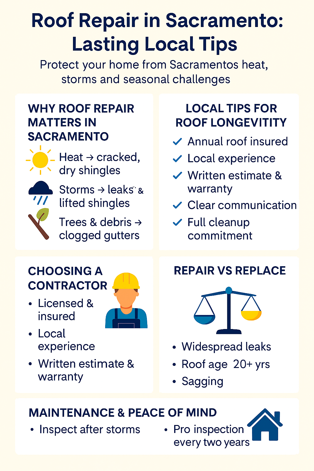 roof repair in sacramento infographic