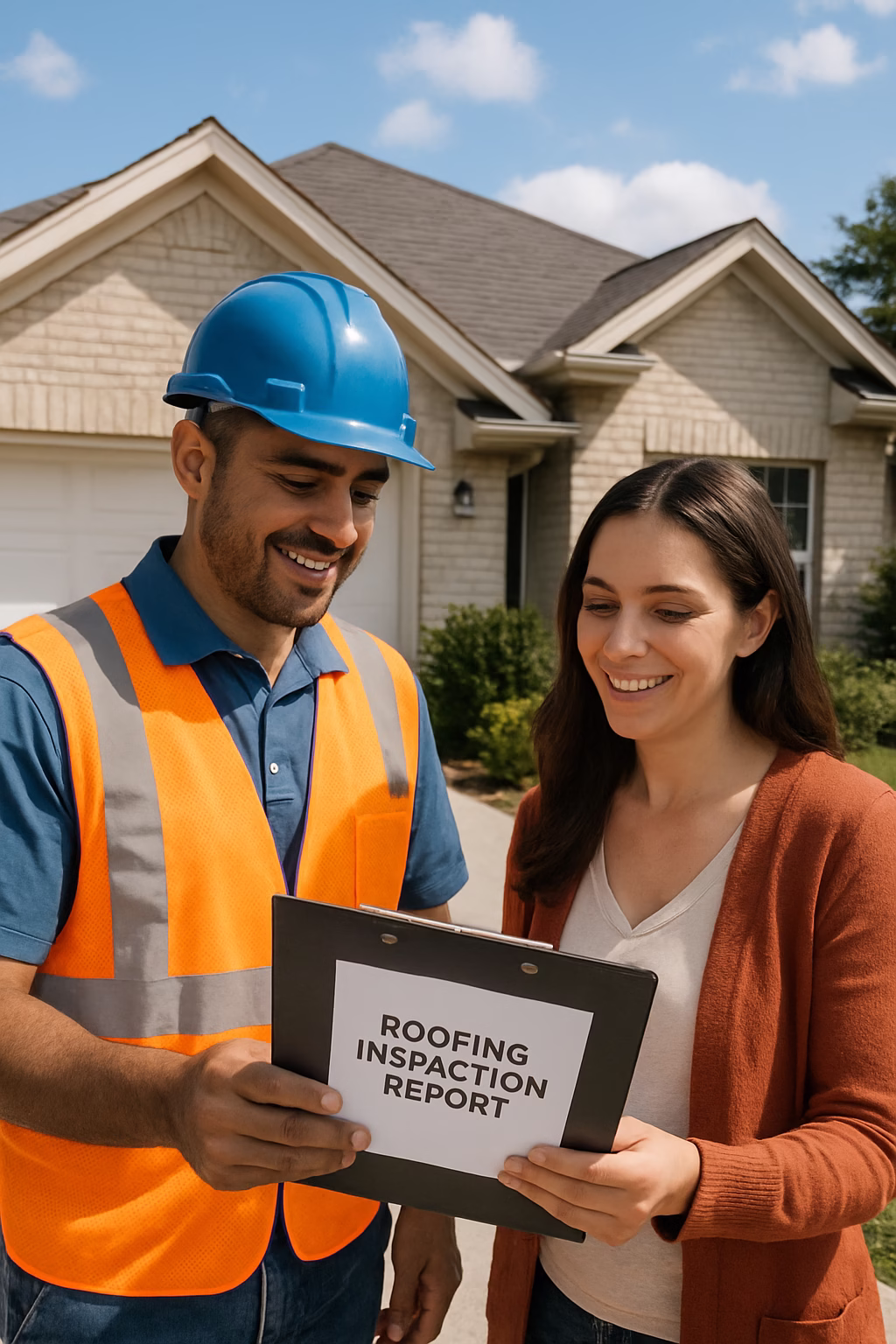 Hispanic roofing contractor meeting with homeowner and prepa | two rivers roofing, inc